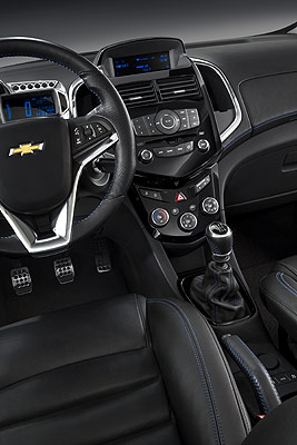 The dashboard of the new Chevrolet Aveo RS